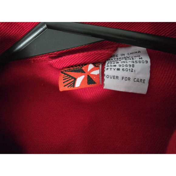 Marlboro Red Star Cotton Long Sleeve Pearl Snap Shirt 90s Western Medium Vintage - Picture 3 of 3